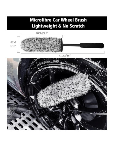 Kit de Limpieza de Ruedas YeewayVeh 4 Piezas Verde y Negro