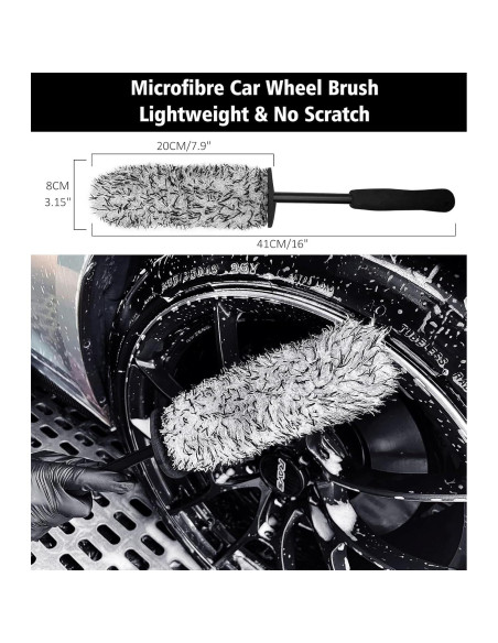 Kit de Limpieza de Ruedas YeewayVeh 4 Piezas Verde y Negro