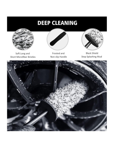 Kit de Limpieza de Ruedas YeewayVeh 4 Piezas Verde y Negro