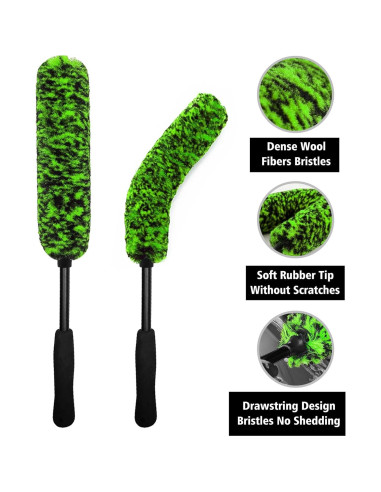 Kit de Limpieza de Ruedas YeewayVeh 4 Piezas Verde y Negro