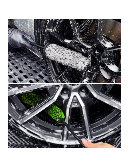 Kit de Limpieza de Ruedas YeewayVeh 4 Piezas Verde y Negro