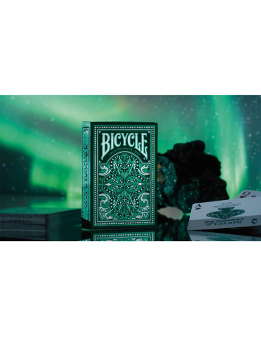 Baraja Premium Jacquard Bicicleta Plata Verde Esmeralda 90g