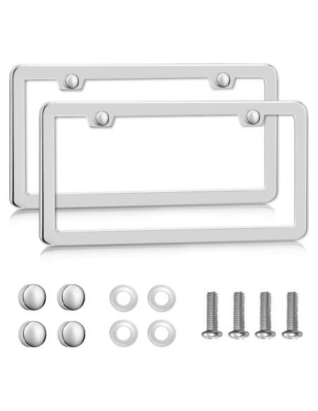 Marco de Placa de Licencia Acero Inoxidable Lengnoyp 2 Piezas