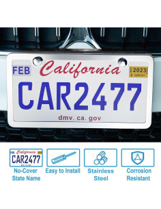 Marco de Placa de Licencia Acero Inoxidable Lengnoyp 2 Piezas 2