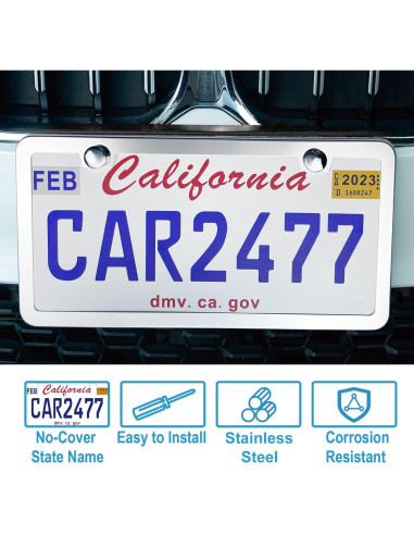 Marco de Placa de Licencia Acero Inoxidable Lengnoyp 2 Piezas