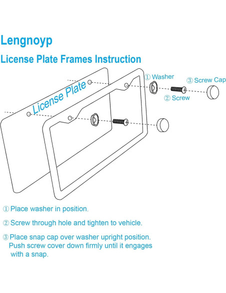 Marco de Placa de Licencia Acero Inoxidable Lengnoyp 2 Piezas