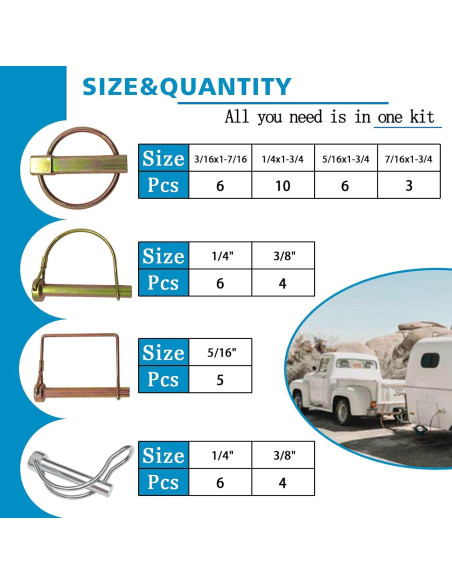 Kit 202 Pasadores de Enganche Easily para Tractores y Remolques