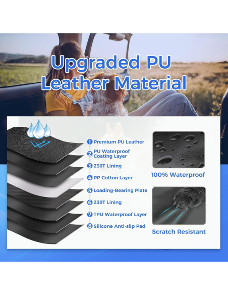 Extensor de Asiento Trasero para Perros HOB4U88 Negro 132x64cm