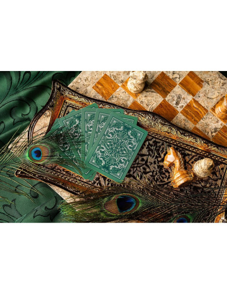 Baraja Premium Jacquard Bicicleta Plata Verde Esmeralda 90g