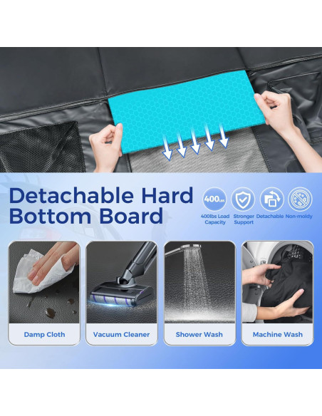 Extensor de Asiento Trasero para Perros HOB4U88 Negro 132x64cm