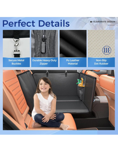 Extensor de Asiento Trasero para Perros HOB4U88 Negro 132x64cm