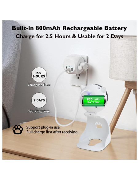 Juguete láser automático para gatos Valonii gris, recargable USB