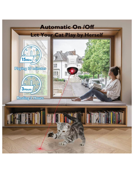 Juguete láser automático para gatos Valonii gris, recargable USB