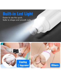 Amoladora de Uñas para Perros Casfuy N20 con Luz LED 2