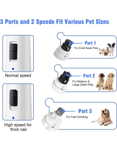 Amoladora de Uñas para Perros Casfuy N20 con Luz LED