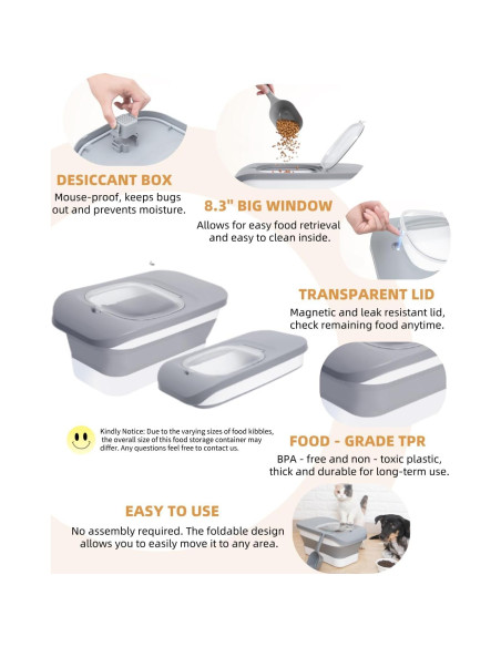 Contenedor de Almacenamiento de Comida para Perros DDMOMMY 5.9 kg Plegable