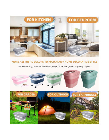 Contenedor de Almacenamiento de Comida para Perros DDMOMMY 5.9 kg Plegable