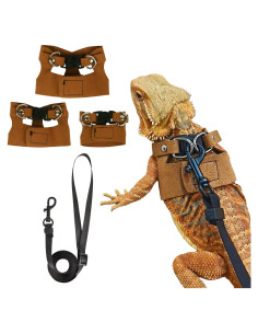 Conjunto Arnés y Correa Dragón Barbudo ADOGGYGO 3 Tamaños