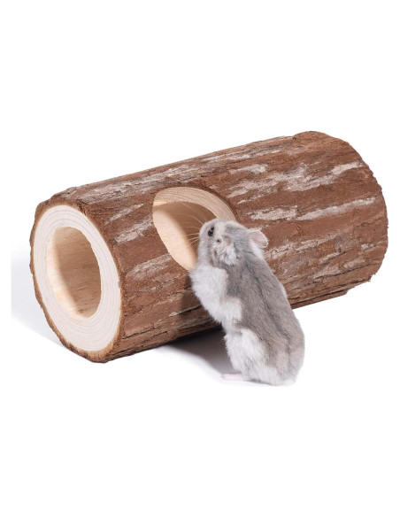 Túnel de Madera Natural Niteangel para Hámster y Ratones 5 cm