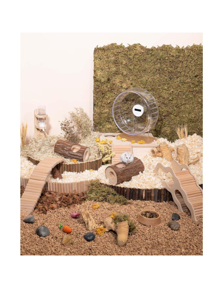 Túnel de Madera Natural Niteangel para Hámster y Ratones 5 cm