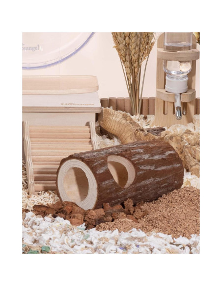 Túnel de Madera Natural Niteangel para Hámster y Ratones 5 cm