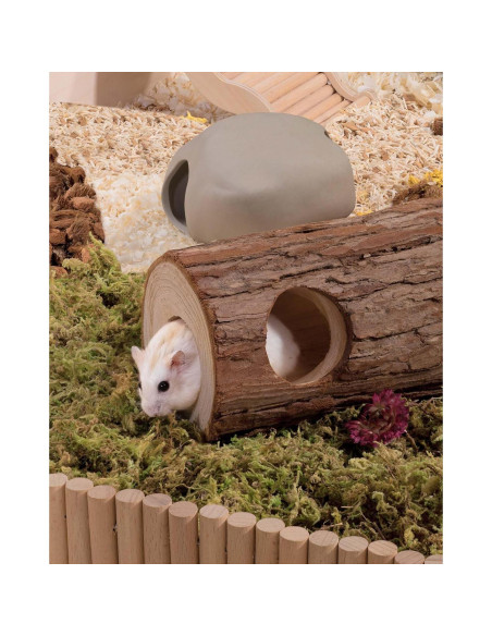 Túnel de Madera Natural Niteangel para Hámster y Ratones 5 cm