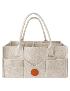 Organizador de Pañales Maliton de Fieltro Caqui 23x38x18 cm