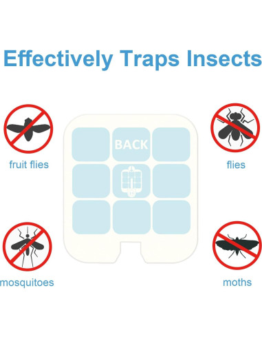 20 Tarjetas Adhesivas Repuesto Dichroma para Trampas de Insectos