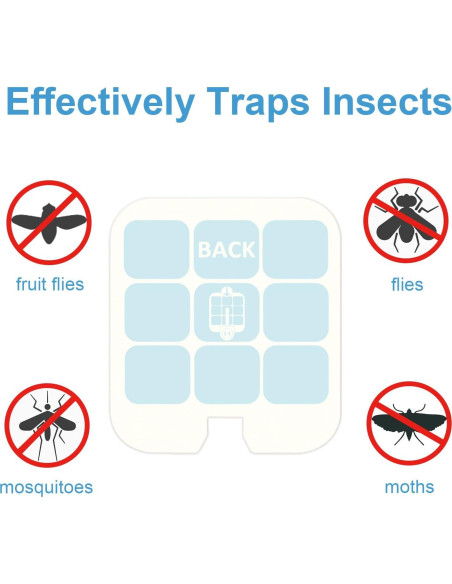 20 Tarjetas Adhesivas Repuesto Dichroma para Trampas de Insectos