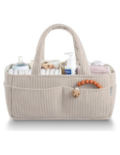 Organizador de Pañales Putska Crema - Caddy Portátil para Bebés