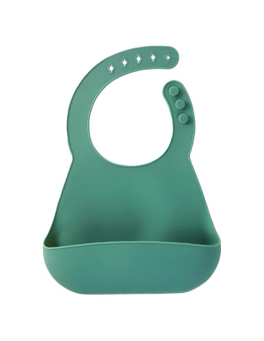 Babero de Silicona NumNum Verde Glaciar para Bebés 6-72 meses