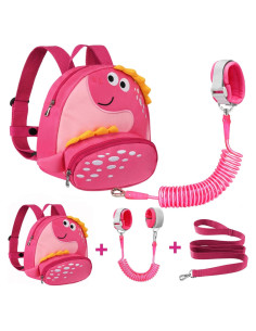 Arnés de Mochila Infantil Accmor Dinosaurio Rosa 24x20cm
