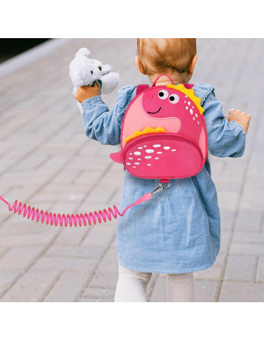 Arnés de Mochila Infantil Accmor Dinosaurio Rosa 24x20cm