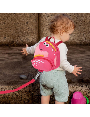 Arnés de Mochila Infantil Accmor Dinosaurio Rosa 24x20cm