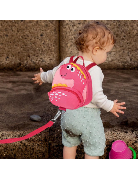 Arnés de Mochila Infantil Accmor Dinosaurio Rosa 24x20cm