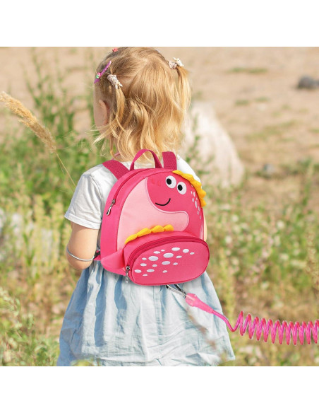 Arnés de Mochila Infantil Accmor Dinosaurio Rosa 24x20cm