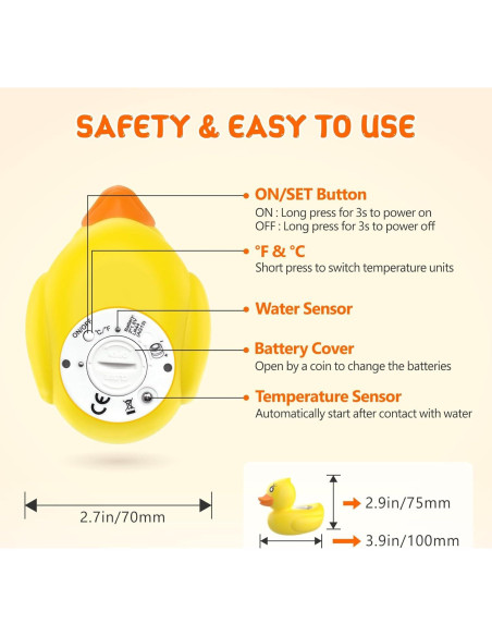 Termómetro de baño digital para bebés Dar Darouxiao - Pato Flotante