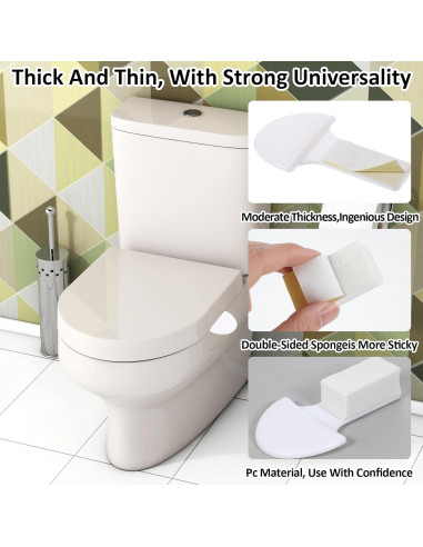 4 Elevadores de Tapa de Inodoro YBEATY - ABS Blanco Multiusos