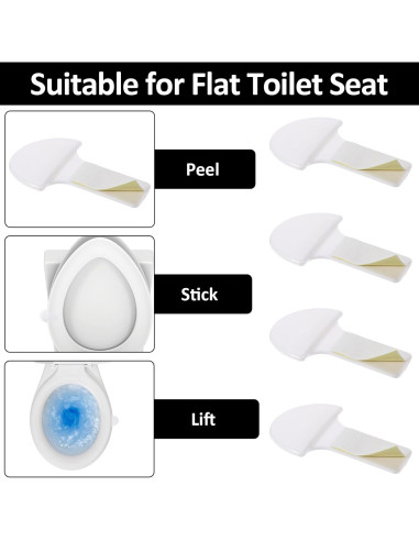 4 Elevadores de Tapa de Inodoro YBEATY - ABS Blanco Multiusos