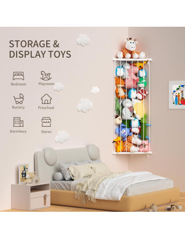 Organizador de Juguetes Befayoo - Almacenamiento de Peluches Blanco