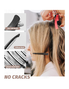 12 Clips para Cabello Antideslizantes Sonnorel - Negro 2