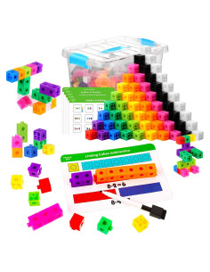 119 Piezas Cubos Manipulativos Sonwyoung con Tarjetas STEM