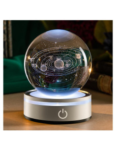 Bola de Cristal 3D Sistema Solar IFOLAINA 8 cm Luz LED