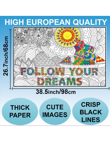 Póster de Colorear Gigante ALEX Art Paisaje Marino 97.79x67.78cm