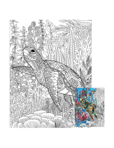 Póster Gigante para Colorear Tortuga Marina ZOIIWA 132x100 cm