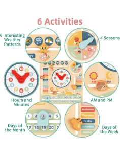 Calendario Diario Educativo de Madera TOOKYLAND 29.5x29.5 cm 2