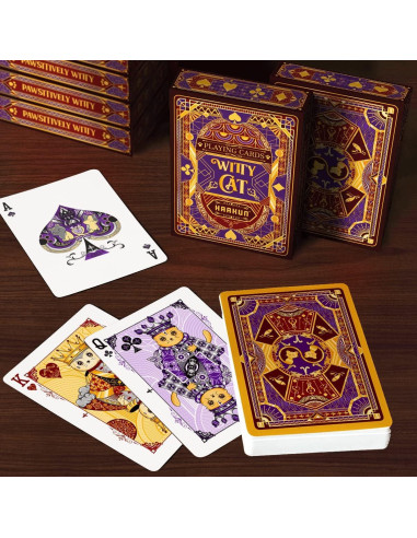Baraja de Cartas para Gatos HAAKUN - Juego de Mesa 9.4x6.9 cm