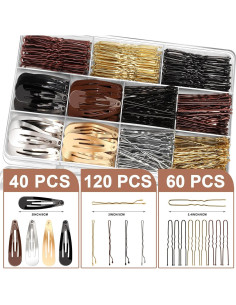 Conjunto de Horquillas YGDZ 120 Piezas para Cabello - Marrón, Negro, Plateado, Dorado 2