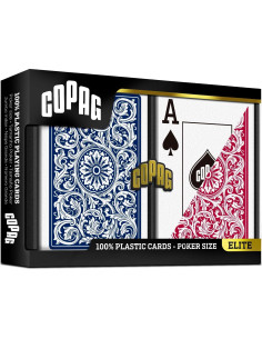 Copag 1546 Cartas de Juego de Plástico 100% Jumbo Rojo/Azul 2