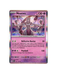Tarjeta Pokémon Mewtwo 150/165 Holo Rara 2023 Inglés